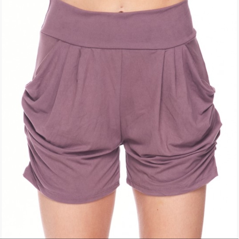 Black Only! High Waisted Wide Band Harem Shorts - Picture 10 of 16